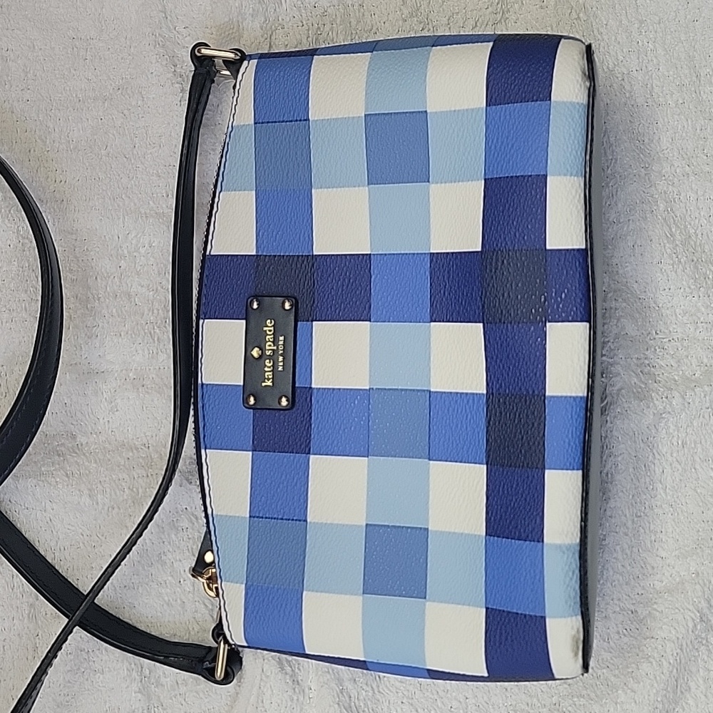 Kate Spade Blue Pacific Gingham Grove Street Print Millie Purse